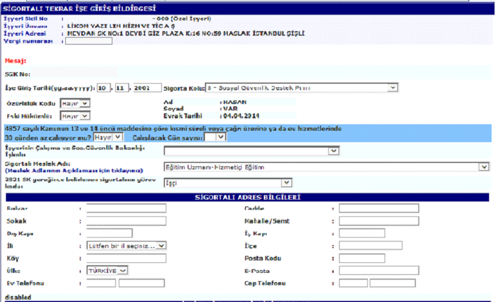 SGK İşe Giriş Tarihi Öğrenme
