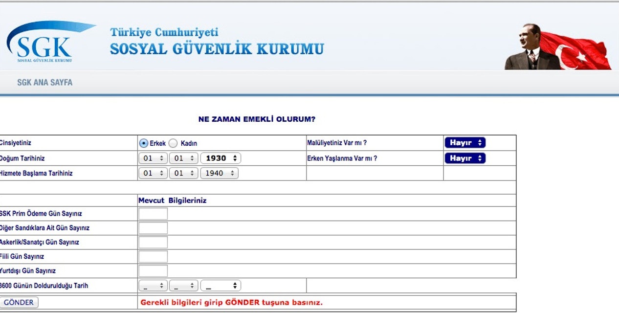 SSK Emeklilik Hesaplama